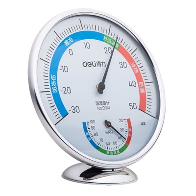 得力/deli 9010 濕度計量標(biāo)準(zhǔn)器具臺式免電池大表盤室內(nèi)溫濕度計